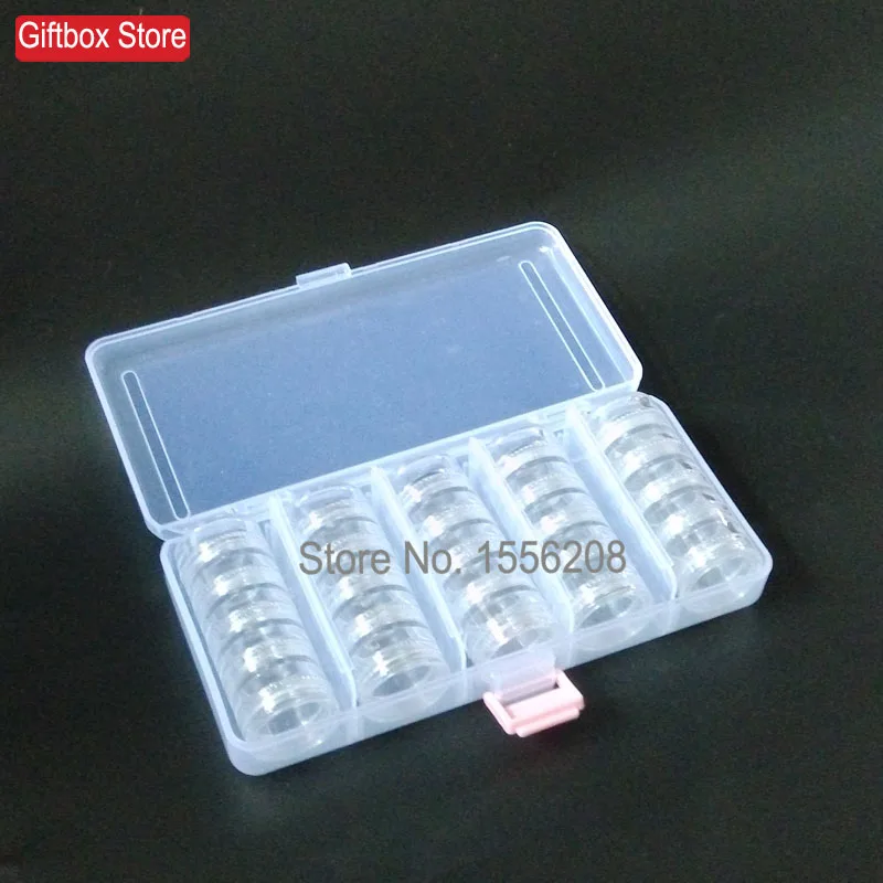 

Travel portable plastic box with 5 dividers stackable clear empty bottle plastic screwed 5g bottle jars