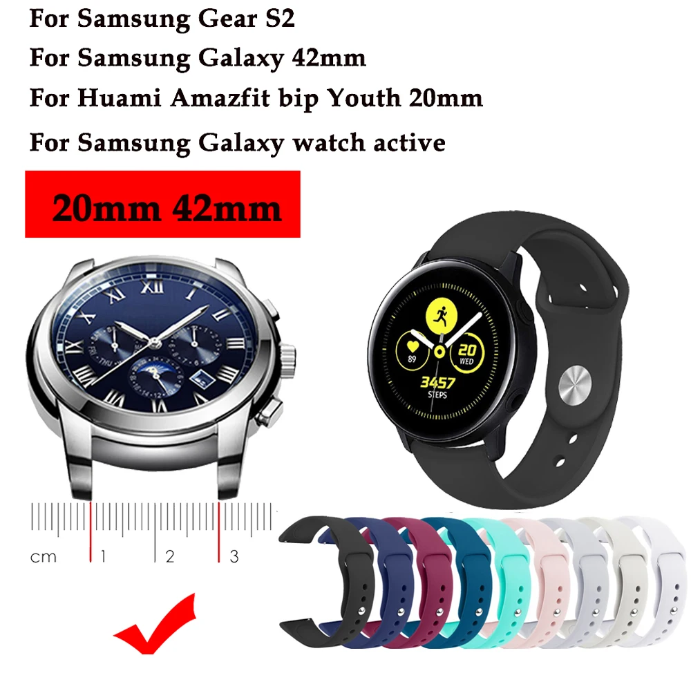 Оригинальный ремешок для часов Samsung Galaxy спортивный силиконовый 42 мм/Gear S2