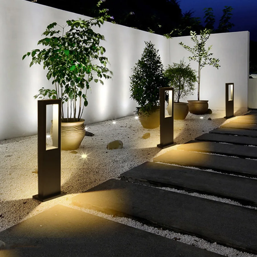 BEIAIDI открытый сад крыльцо пост Газон лампа Водонепроницаемая вилла забор