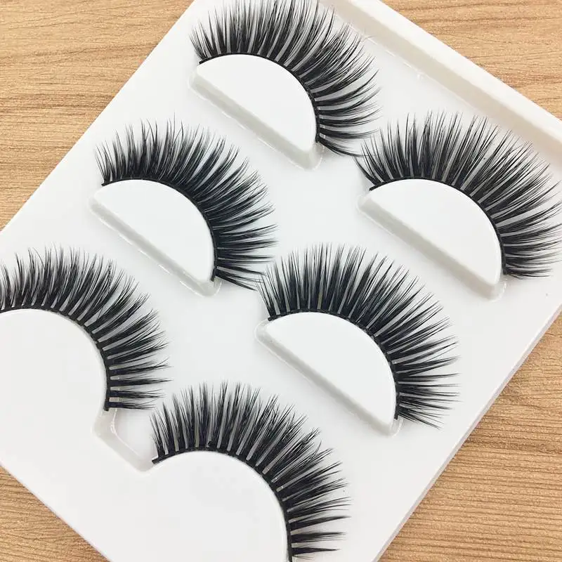 

Natural Long Cross 3D False Eyelashes Handmade Soft Cotton Stalk Thick Winged Fake Eyelashes Fashion Smoky Makeup Eye Lashes