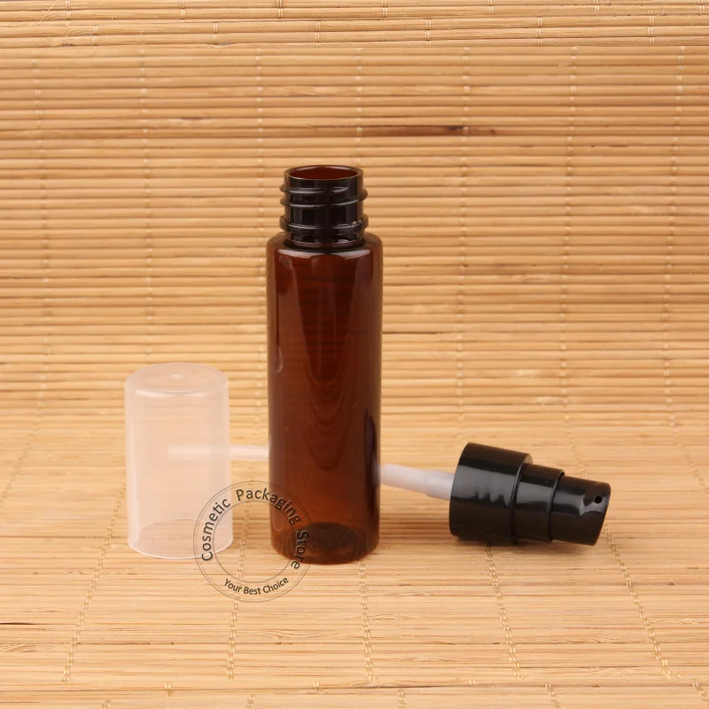 100 шт./лот оптовая продажа пластиковая янтарная бутылка с насосом для лосьона 30 мл