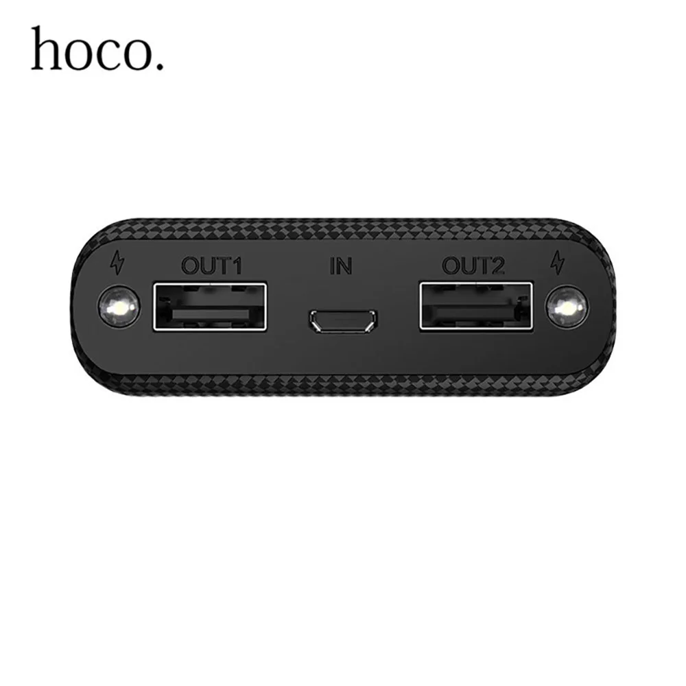 Внешний аккумулятор HOCO на 10000 мА · ч с двумя светодиодами и USB 18650|powerbank 10000mah|charger