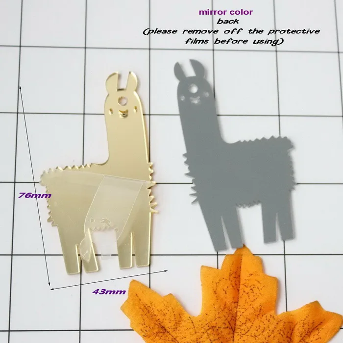 38 мм/76 мм Llama акриловые прозрачные пустые/мат/зеркало/белый черный розовый Альпака брелки вечерние украшения "-AC1496