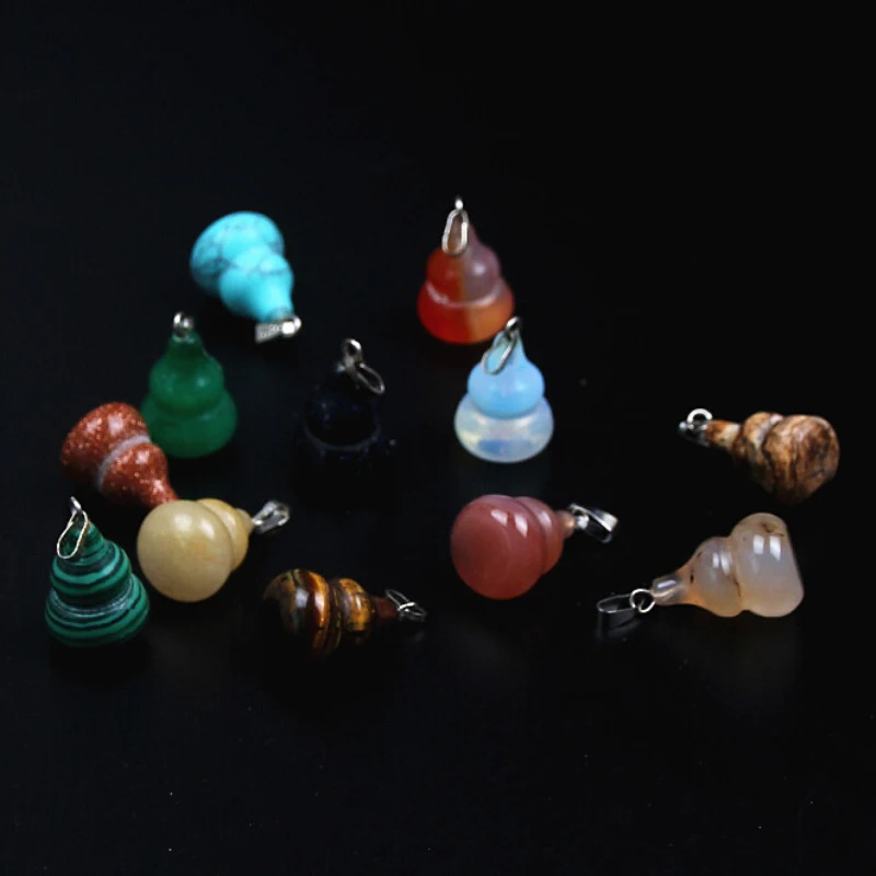 

1Box GourdShape Stone Beads 18x13mm 12pcs Natural Combination Stone Beads for Jewelry Making DIY Charm Pendants Decoration
