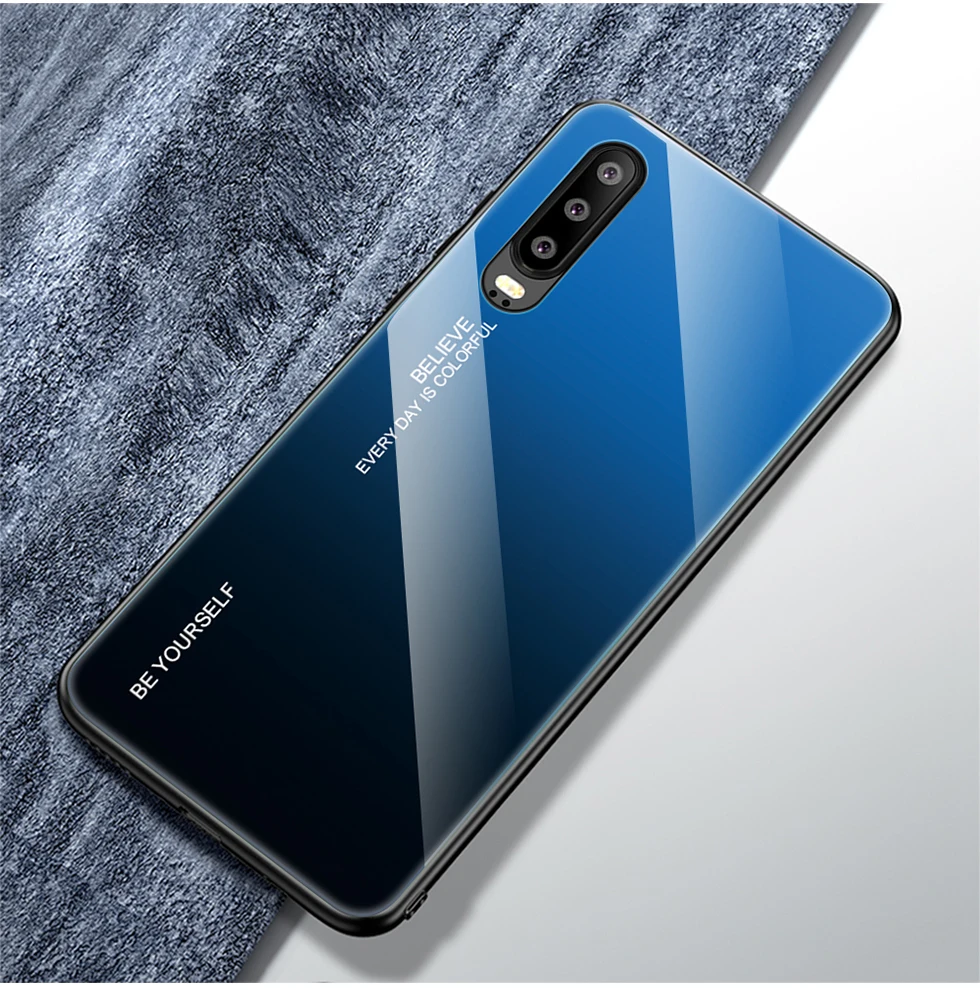 3D цветное закаленное стекло+ силиконовый чехол для huawei P20 P30 Pro Lite honor 9 Lite 10 P smart mate 10 20 Lite Pro Чехол для сотового телефона