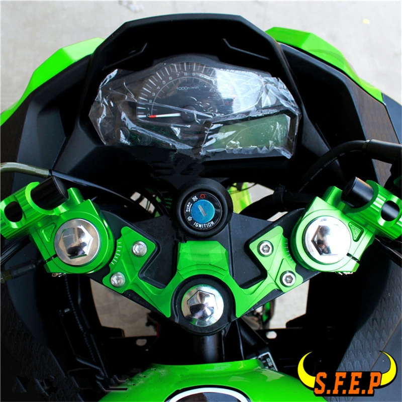 Мотоцикл с ЧПУ Алюминиевый зажим на ручке для Kawasaki Ninja 250 Ninja 300 2013