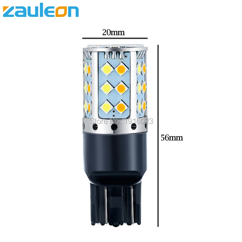 Zauleon 2 шт. T20 7443 W21/5 Вт двухцветный Янтарный белый ДХО СВЕТОДИОДНЫЙ Переключатель