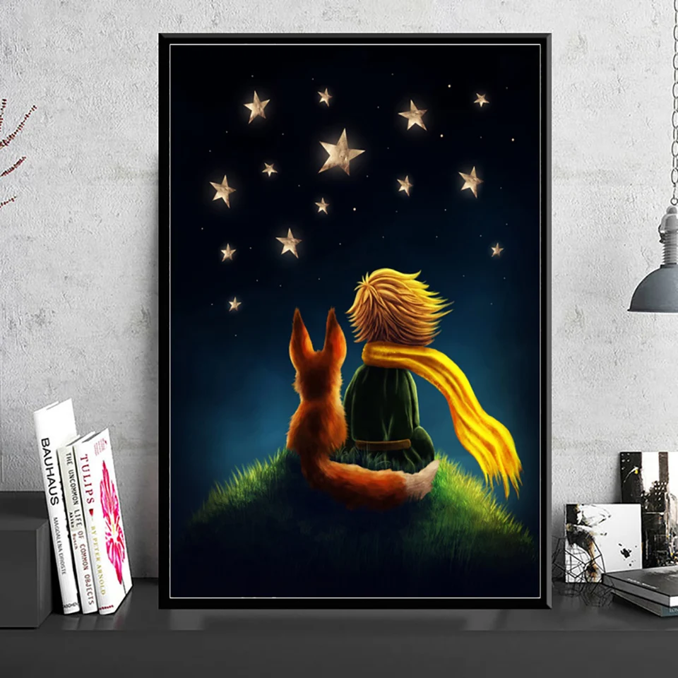 Home Decor Печать холст картина 1 штук Маленький принц настенный киноплакат Art модульная фотографии для постели фоновая рамка