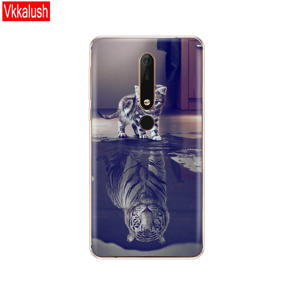 80075 Силиконовый чехол-накладка для Nokia 6, 6,1, 7 Plus, 8, 9, Nokia 6, 2018X5X6, чехол из мягкого ТПУ для задней панели телефона, защитный чехол-бампер - Цвет: 80075