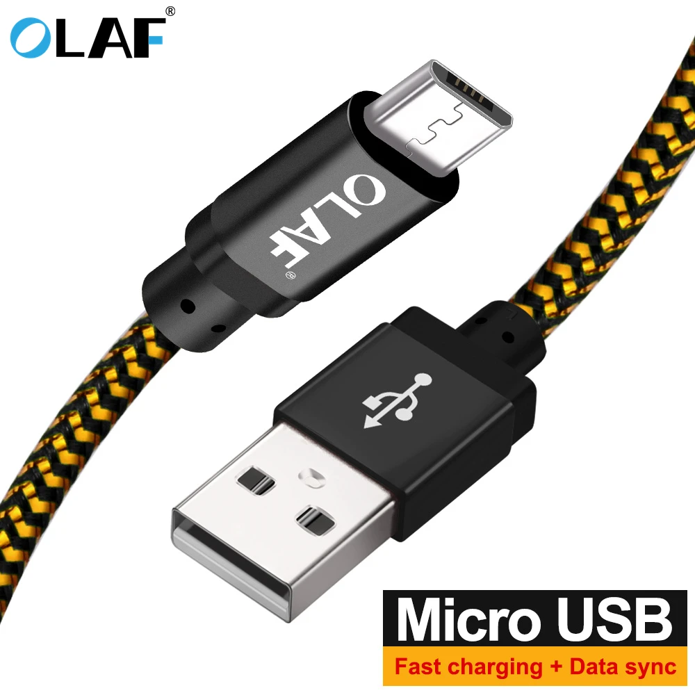 Олаф оплетка Micro USB кабель 25 см 1 м 2 м 3 м 5 В/2 а Зарядка для samsung Xiaomi Быстрая зарядка для кабель для передачи данных для мобильного телефона Usb кабель