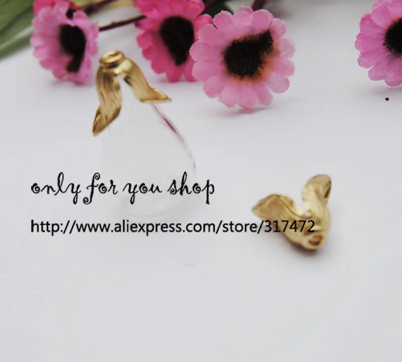 Флакон стеклянный с округлым дном пузырьками и цветами | Украшения аксессуары