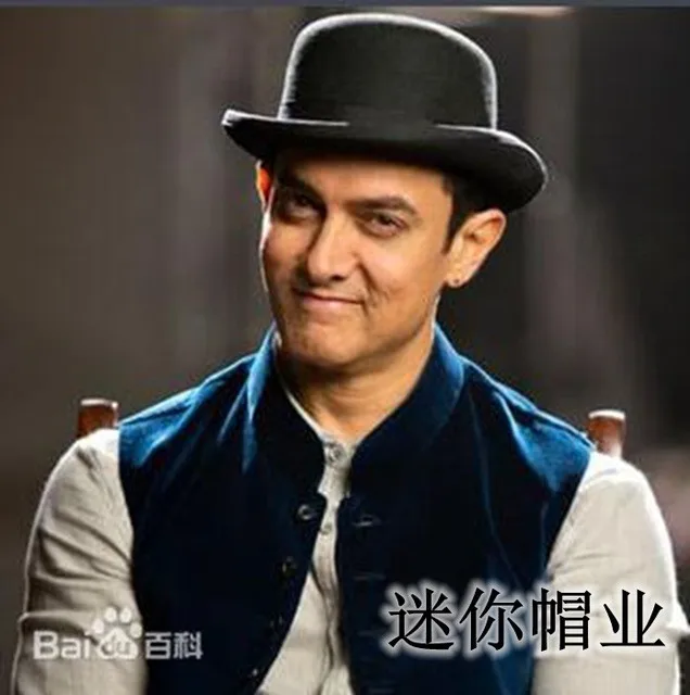 Женская Мужская черная зимняя теплая шапка котелок из шерсти шляпа федора Hantom Dad