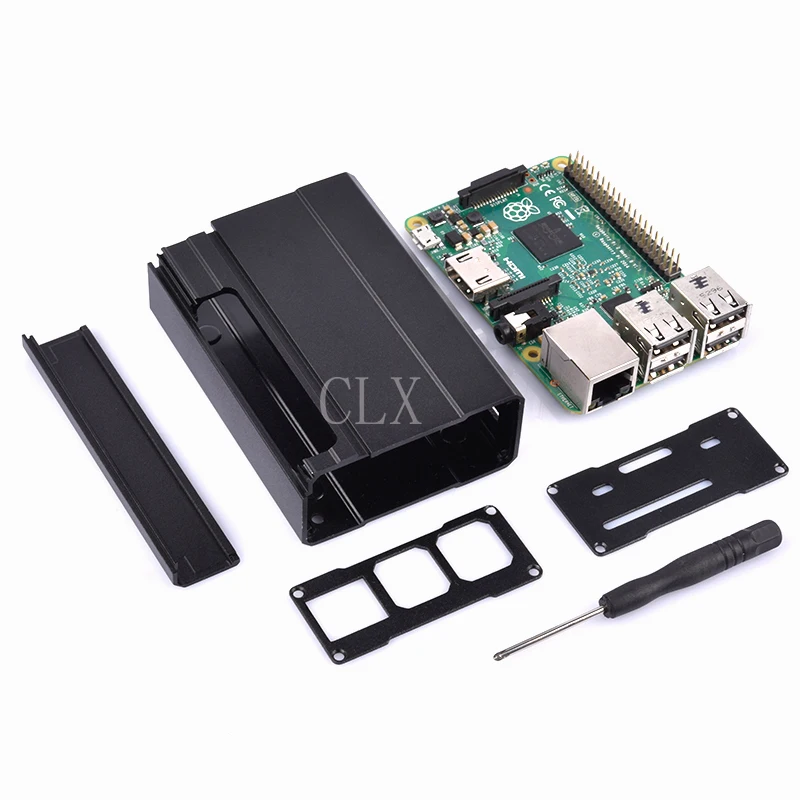 Алюминиевый Чехол для Raspberry Pi 3 серебристый/черный защитный жесткий корпус из