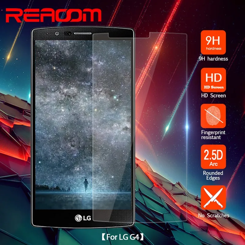 Закаленное стекло Reaoom 9H 2.5D для LG G4 покрытие очков lg g4 Ультра тонкое экрана