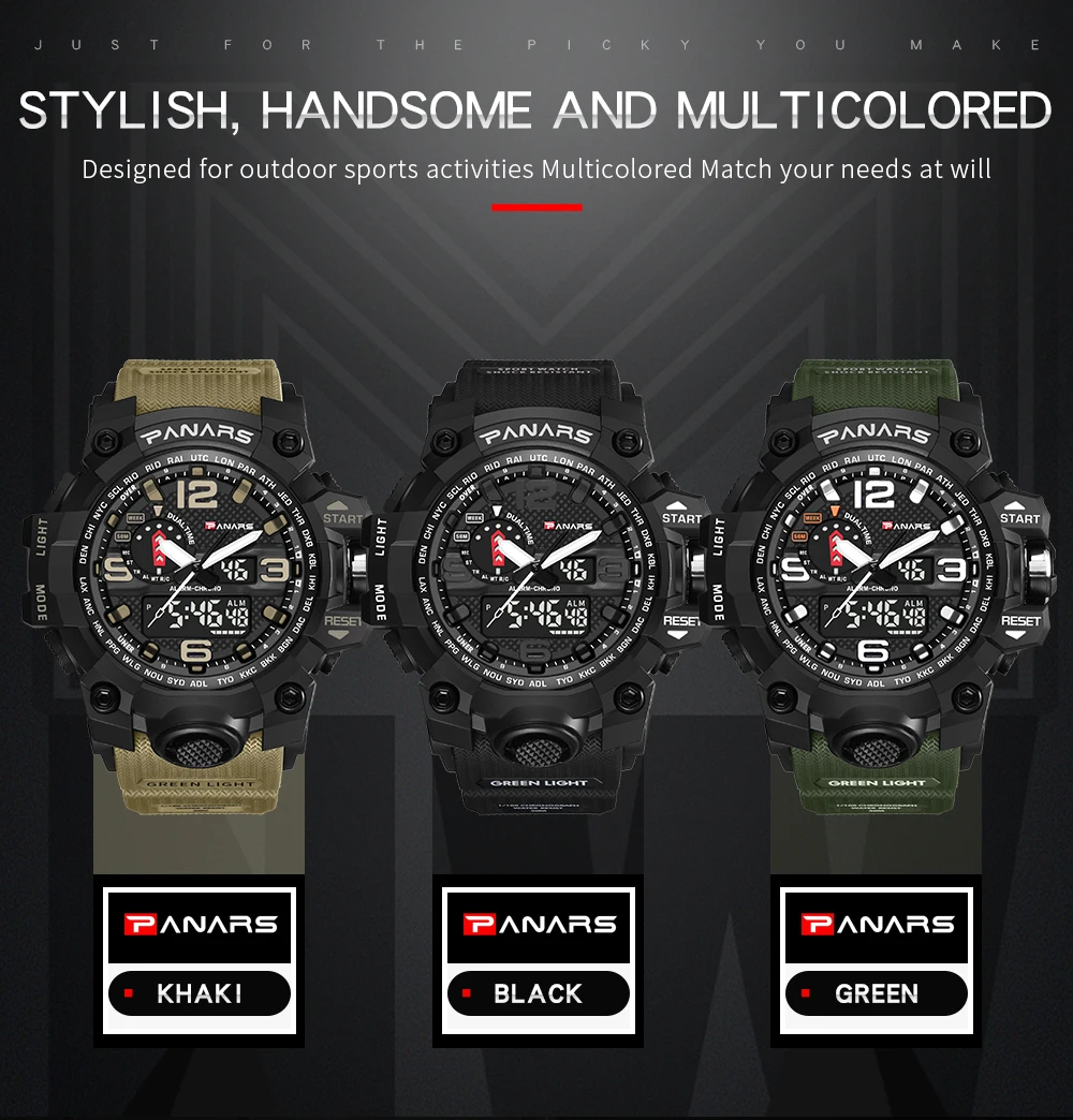 Men Military Watch 50m Waterproof Wristwatch LED Quartz Clock Sport Watch Male relogios masculino Sport S Shock Watch Men