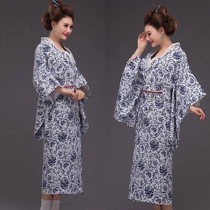 Традиционное японское кимоно платье юката Женский костюм гейши haori obi