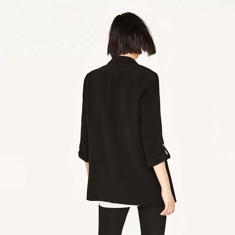 Vancol fashion pockets notched suit for women 2017 pink black female business slim luxury office suits coat | Женская одежда