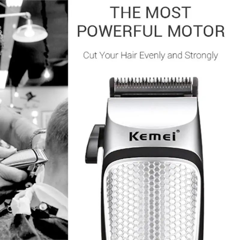 Kemei KM-4639, Подключаемая электрическая машинка для стрижки волос, триммер для стрижки волос, машинка для стрижки бороды, Парикмахерская Бритва для мужчин, стильный набор инструментов