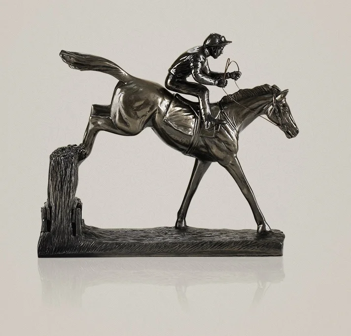 

Винтажная Статуэтка steepechase, ручная работа, полимерная и медная показ, Jumper, статуя, Спортивная, сувенирная, подарочное и ручное украшение