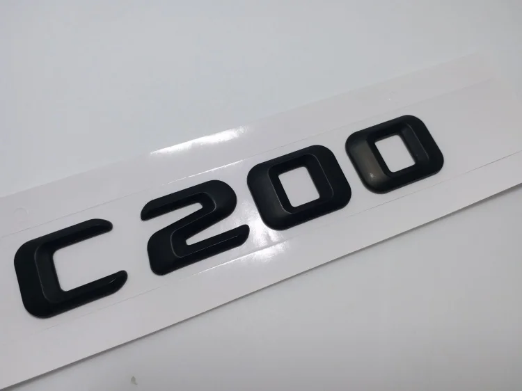 Матовый черный для Mercedes Benz W204 205 C Class C160 C180 C200 C220 C250 C260 C280, логотипы марок машин задний загрузочный логотипы - Название цвета: C200