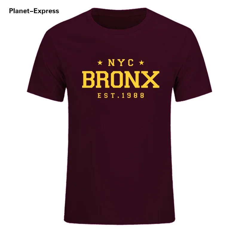 NYC BRONX EST. Футболка с принтом 1988 хлопковая уличная футболка мужская повседневная