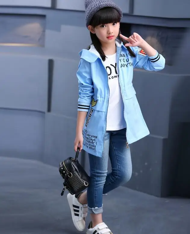 Детская одежда ветровка для девочек новинка 2017 года детское длинное пальто на