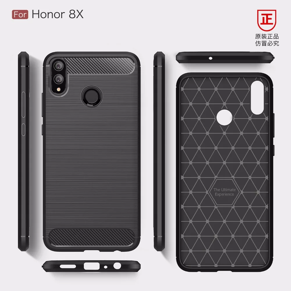 100 шт./лот ТПУ Новый чехол из углеродного волокна для Huawei Honor 7X 7C 7A 10 lite play 8X Max 8C 8A V20