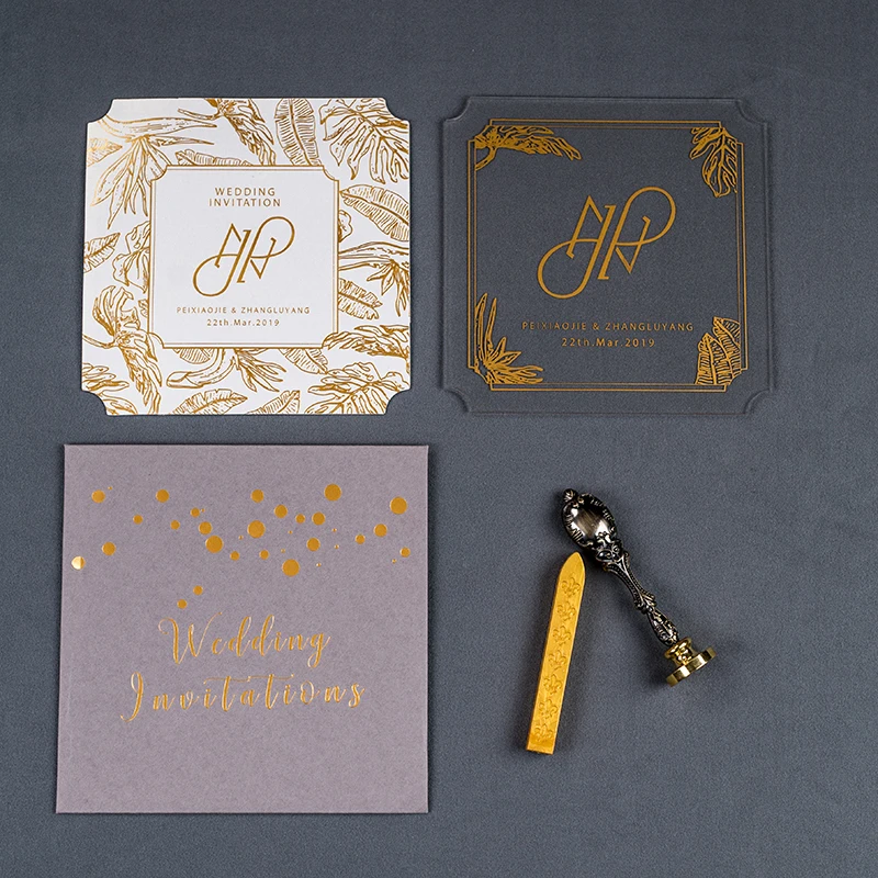 20 шт./партия элегантные персональные акриловое приглашение юбилей день рождения