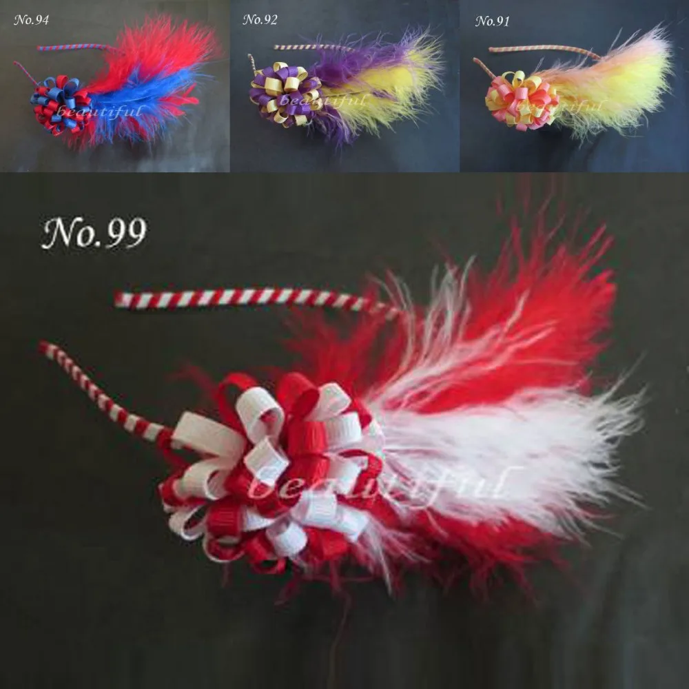 16 шт. головной убор аксессуары для волос 3x1 75 дюйма Corker/2 Loopy Puffs перо лук 108No. |