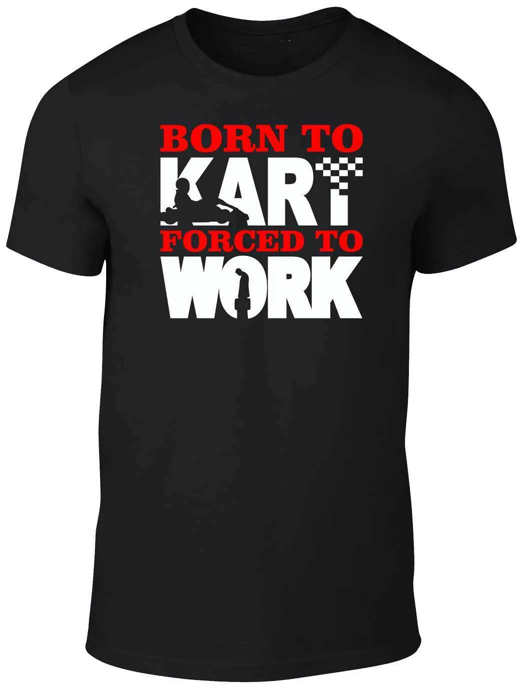 Мужская футболка с надписью Born to Racing forced work-Забавный картинг | одежда