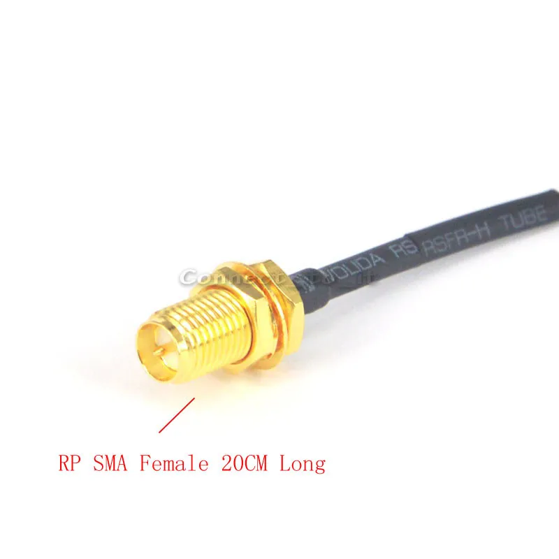 Пигтейл/провод для антенны коаксиальный кабель Wi Fi разъем SMA RP к 2 разъемам IPX U.FL 1 13
