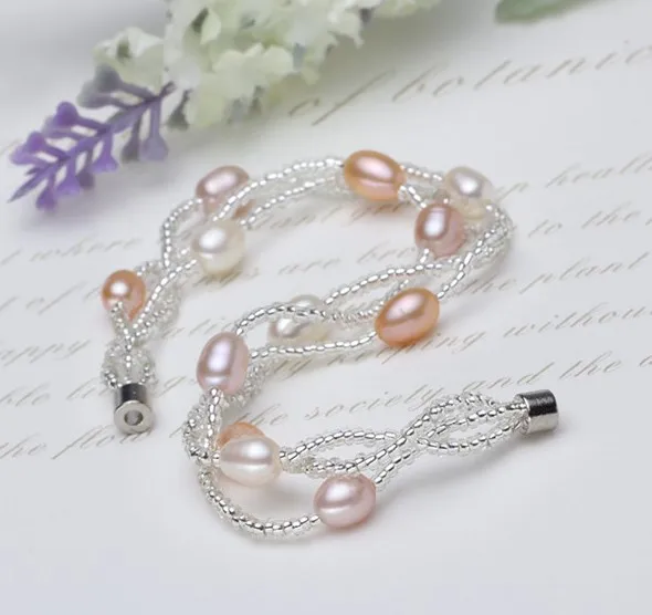 Браслет из натурального пресноводного жемчуга 100%|bangles design|jewelry wirebangle jade |