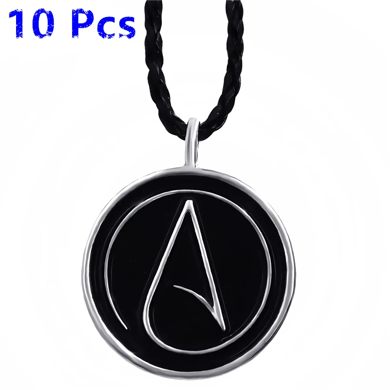 Оптовая продажа 10 шт. мужские и женские атеистские серебряные подвески с