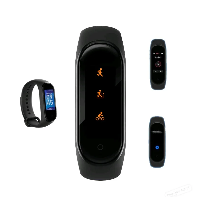 Xiaomi MiBand 4 Смарт Bluetooth 5,0 Браслет фитнес-браслет AMOLED цветной сенсорный экран китайская версия