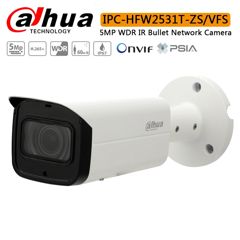 Оригинальная сетевая камера Dahua IPC HFW2531T ZS/VFS 5MP WDR IR Bullet с максимальными ИК