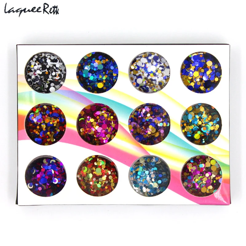 12 бутылок/набор блестки для ногтей|nail glitter|glitter mixround nail glitter |