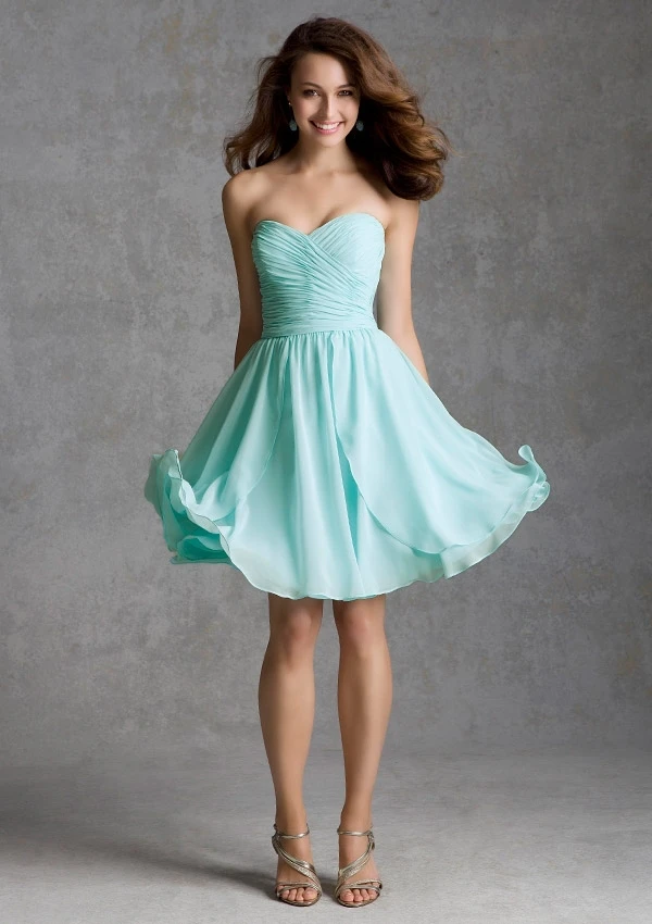 Free Shipping Sweetheart Sleeveless Short Chiffon Mint Bridesmaid Dresses Under 100 vestidos madrinhas 2014 | Свадьбы и торжества