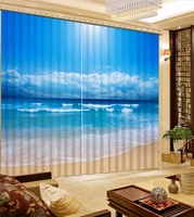 fashion customized 3d curtain blue sea curtain bedroom living office cortinas blackout bathroom shower curtain