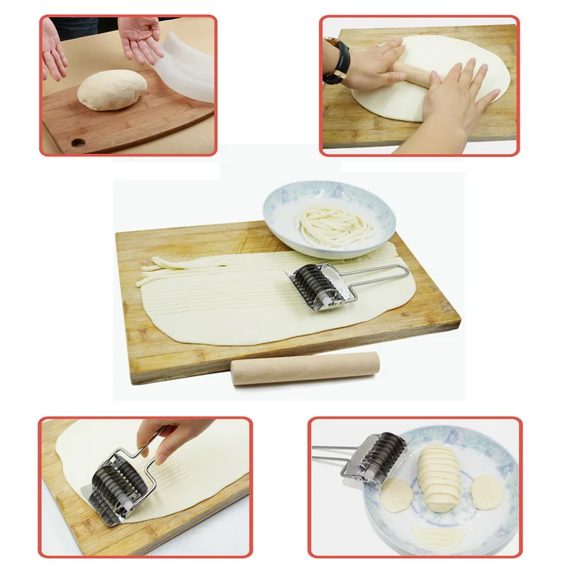Hoomall 1PC Noodle Maker Lattice Roller Docker Kitchen Accessories Dough Cutting Tools Stainless Steel Cutter Baking | Дом и сад