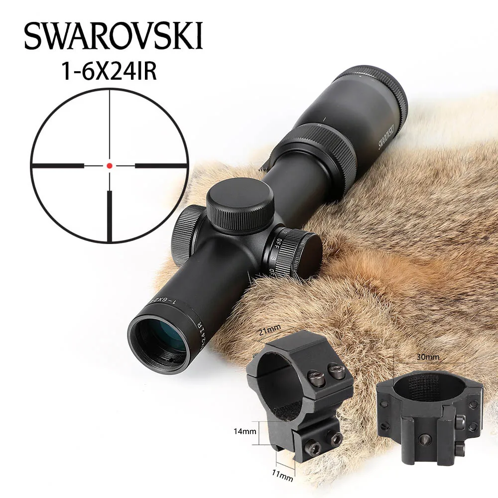 Тактический китайский Swarovskl 1-6x24IRZ3 F15 или F101 круговой точечный разграничительный прицел стеклянный охотничий прицел - Цвет: F15 Reticle 11mm