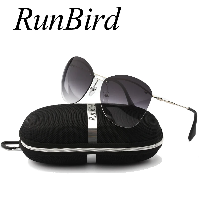 2017 Модные солнцезащитные очки без оправы с синим покрытием мужские брендовые