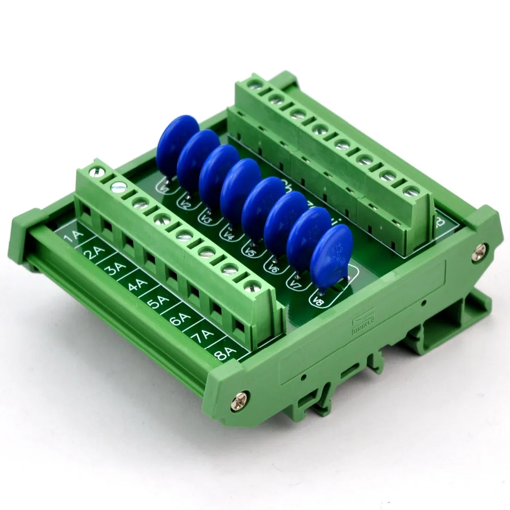 8 Каналы индивидуальных DIN Rail 150V SIOV Варистор Защита от перенапряжения ОПН