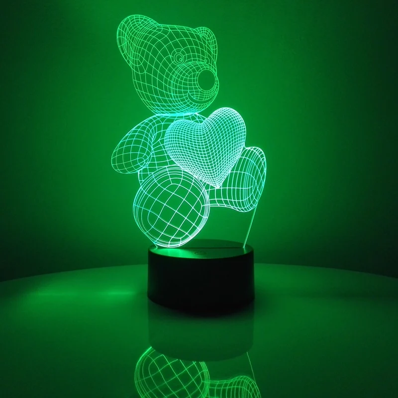 LED 3D ночник 7 видов цветов подарок на день рождения Рождество игрушка детская