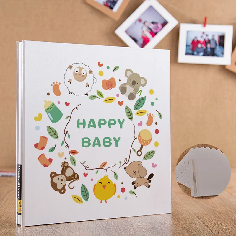 Happy Baby 9,5 дюймовый детский фотоальбом Fotografico детский альбом для скрапбукинга Подарок на годовщину самоклеющиеся Фотоальбомы, 13 дюймов DIY наклейки фотоальбом - Цвет: Happy Baby