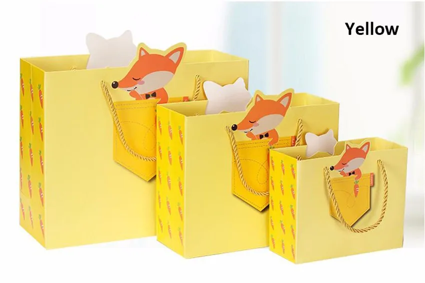 20 упаковок розовый милый мультяшный подарочный бумажный пакет для детской