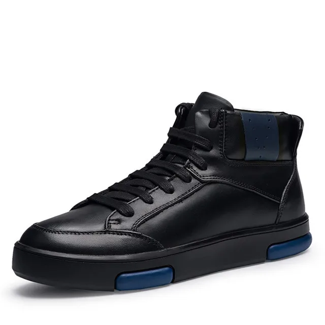 Black Smooth Boots Merkmak/ботильоны из натуральной кожи; сезон осень-зима; теплые мужские ботинки; Повседневная рабочая обувь на шнуровке; обувь для отдыха; большой размер 47 - Цвет: Black Smooth Boots