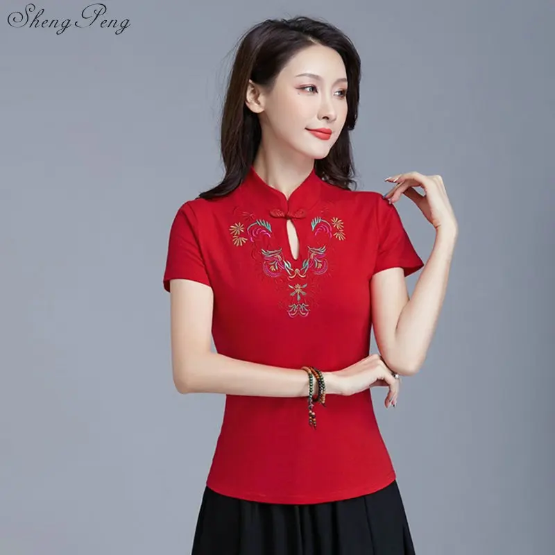 Традиционная китайская одежда для женщин cheongsam топ и блузки вышитые восточные Китай одежда G119