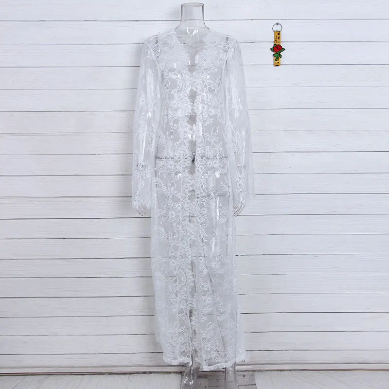 Черно-белое бикини накидка кружево лето 2019 Пляжное Платье цельное открытая