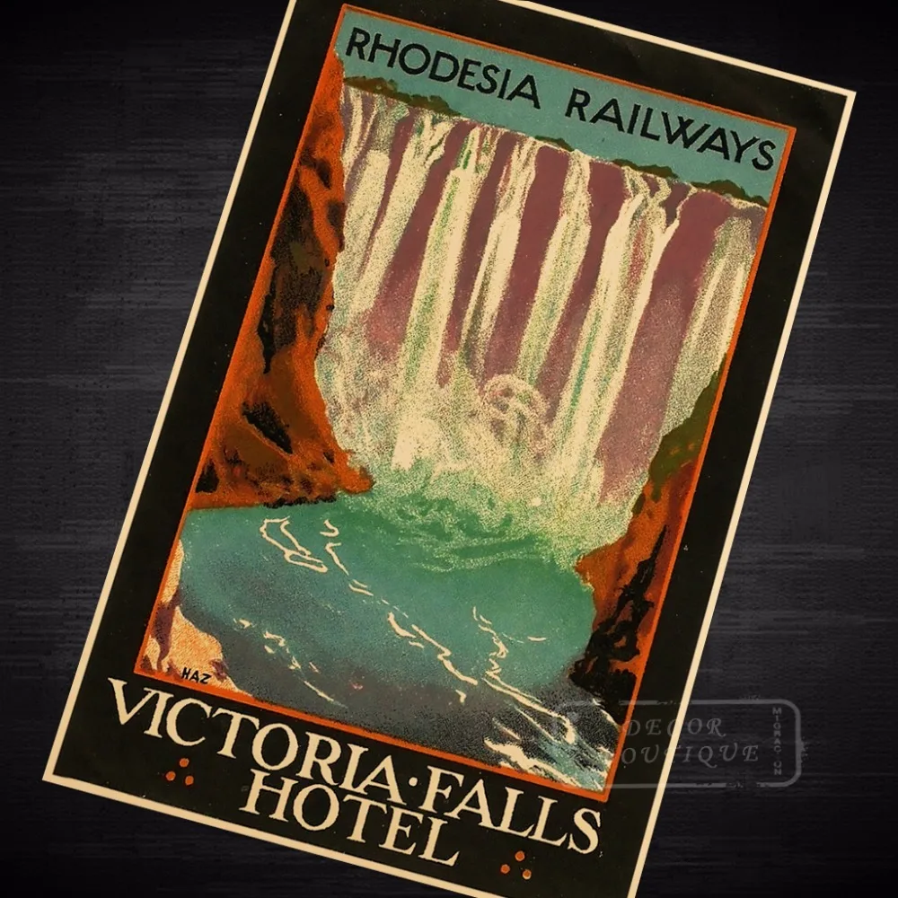 Родезия железные дороги Африка визит пейзаж путешествие старинный ретро-постер