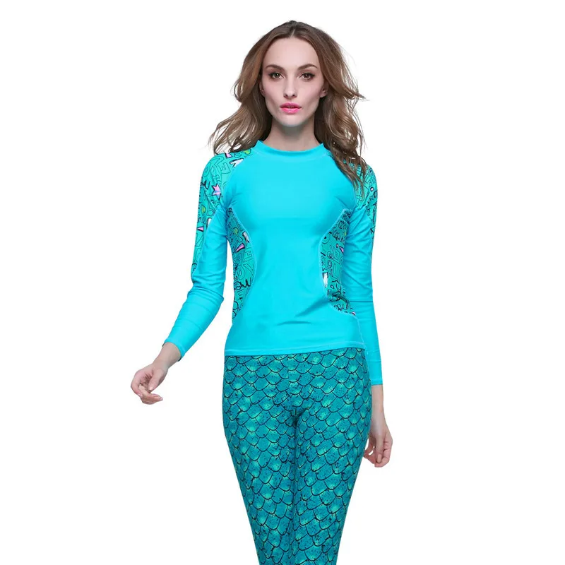 Sbart upf 50 с длинным рукавом гидрокостюм топ девушки плавать рубашка rashguard рубашки